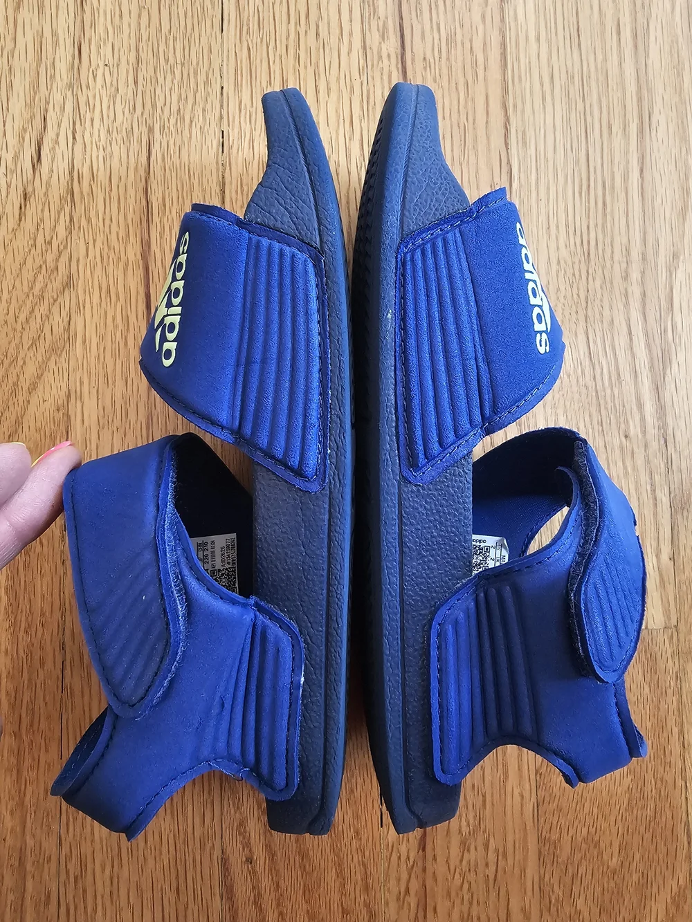 Adidas Kids Blue Slide Sandal with Dual Straps Size 2
